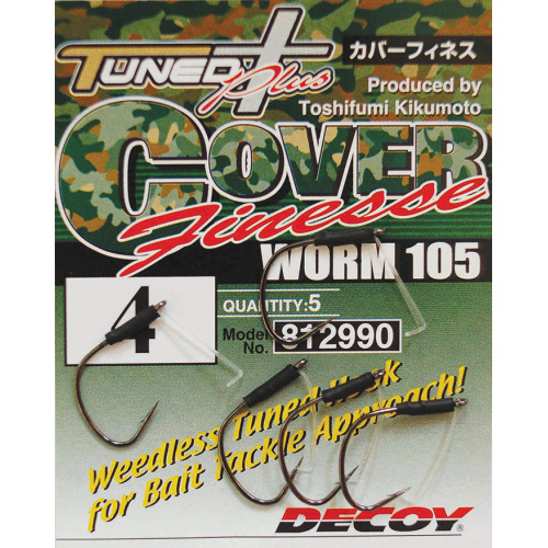 Крючок Decoy Worm 105 Cover Finesse #4 (5 шт/уп)