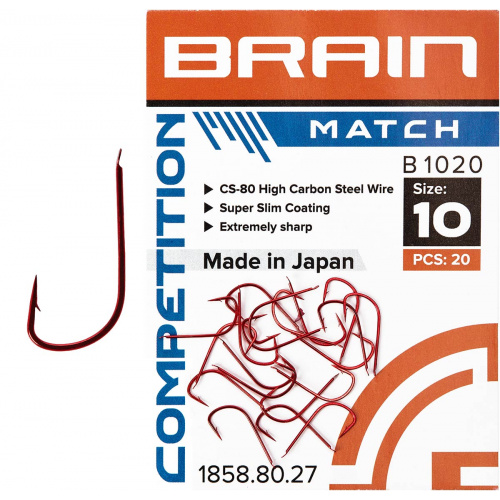 Крючок Brain Match B1020 #16 (20 шт/уп) ц:red