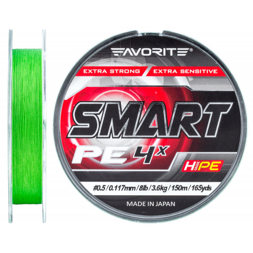 Шнур Favorite Smart PE 4x 150м Light Green