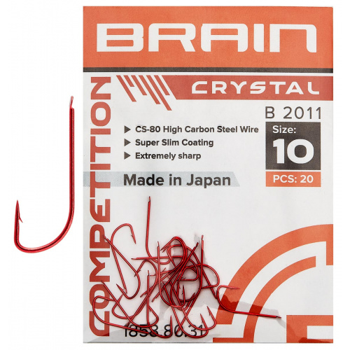 Крючок Brain Crystal B2011 #16 (20 шт/уп) ц:red