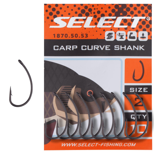 Крючок Select Carp Curve Shank №6, 10 шт/уп