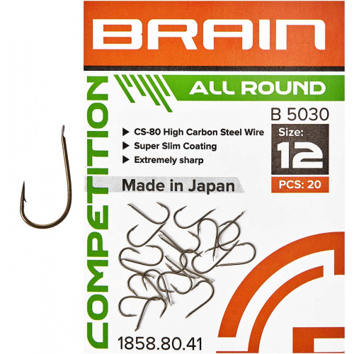 Крючок Brain All Round B5030 #12 (20 шт/уп) ц:bronze