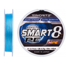 Шнур Favorite Smart PE 8x 150м (sky blue) #1/0.171mm 12lb/8.7kg