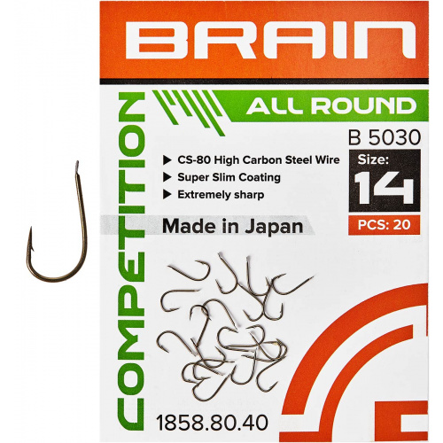 Крючок Brain All Round B5030 #14 (20 шт/уп) ц:bronze