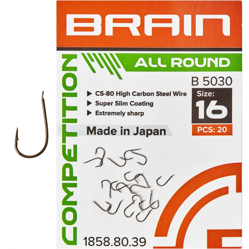 Крючок Brain All Round B5030 #16 (20 шт/уп) ц:bronze