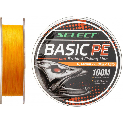 Шнур Select Basic PE 100m (оранж.) 0.18mm 22lb/9.9kg
