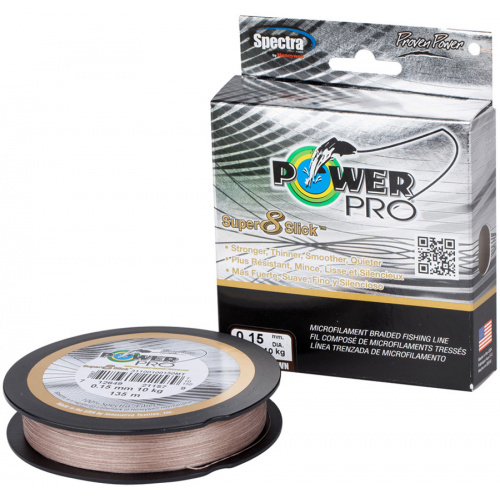 Шнур Power Pro Super 8 Slick 135m Timber Brown 0.32mm 24kg/53lb