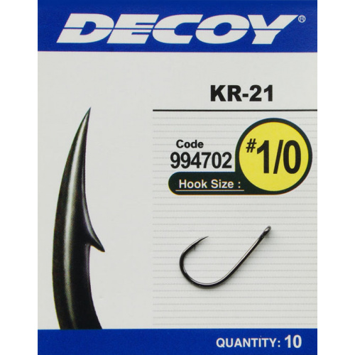 Крючок Decoy KR-21 Black Nickeled #3 (10 шт/уп)