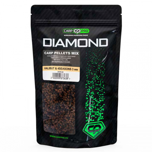 Пеллетс-мікс Carp Pro Carp Pellets Mix Hallibut&4Sesons 3мм 1кг