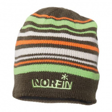 Шапка в'язана Norfin (коричнева в смужку) p.XL
