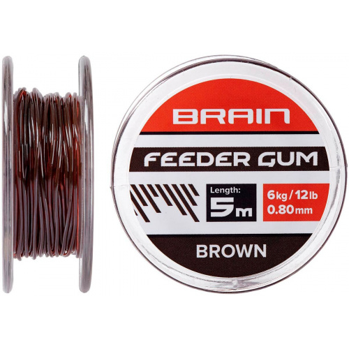 Амортизатор Brain Feeder Gum 0.8mm 12lb/6kg (5m) коричневый