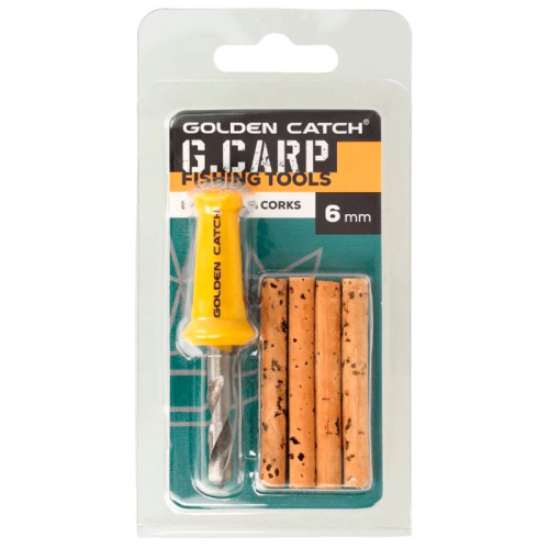 Сверло с пробковыми палочками Golden Catch G.Carp Bait Drill & Corks 6 мм