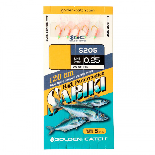 Самодур Golden Catch Aji Sabiki S205 №8 Pink (5 гачків)