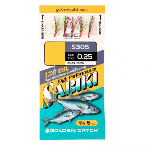 Самодур Golden Catch Aji Sabiki S305 №6 Green (5 гачків)
