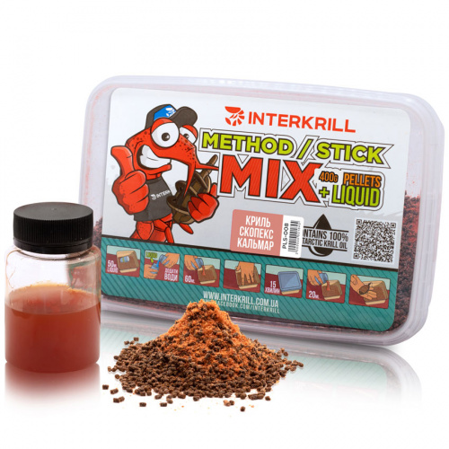 Пеллетс INTERKRILL Method Stick Mix Криль-Скопекс-Кальмар 400г