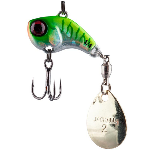 Тейл-спиннер Jackall Deracoup 14g HL Chartreuse Back Tiger
