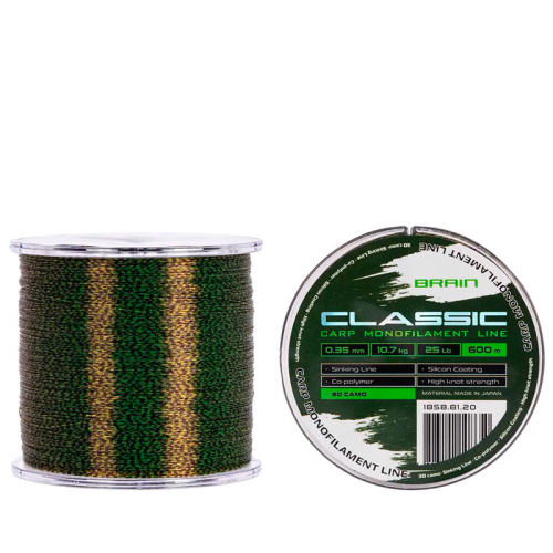Леска Brain Classic Carp Line 600m 0,35mm 10,7kg 25lb 3D camo