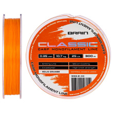 Леска Brain Classic Carp Line 300m 0,28mm 7,9kg 18lb Solid orange