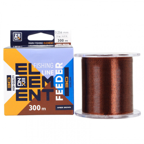 Волосінь Zeox 3D Element Feeder 300м Amber Brown 0.256мм