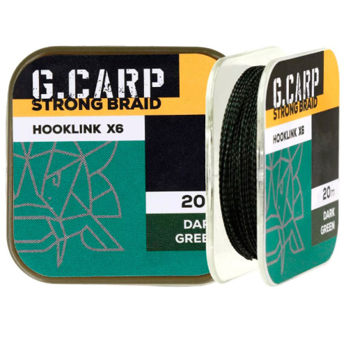 Поводочный материал Golden Catch G.Carp Strong Braid Hooklink X6 20м 15lb Dark Green