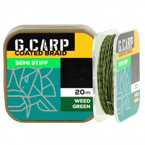 Поводочный материал полужёсткий Golden Catch G.Carp Coated Braid Semi Stiff 20м 25lb Weed Green