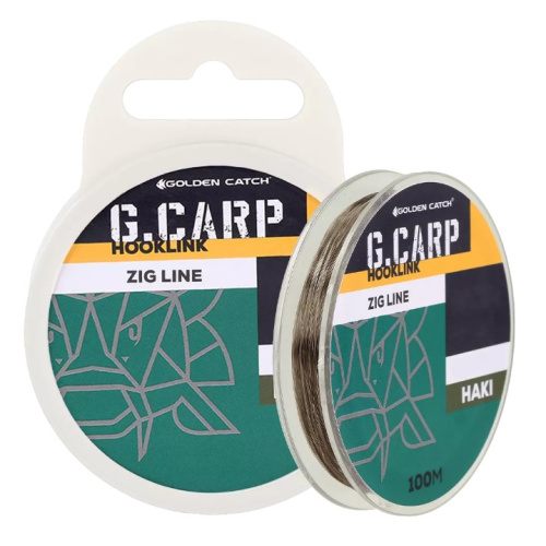 Поводковый материал Zig Rig Golden Catch G.Carp Zig Line 100м 0.28мм 6.1кг Khaki