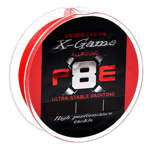 Шнур Azura X-Game PE X8 Fiery Red 150м #1 0.165мм