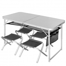 Стол складной + 4 стула Norfin RUNN 120Х60х70см / NF Alu