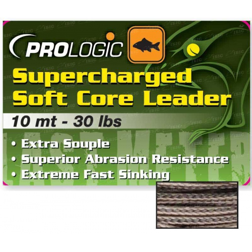 Лидкор Prologic Supercharged Soft Core Leader 5m 50lbs Camo Silt